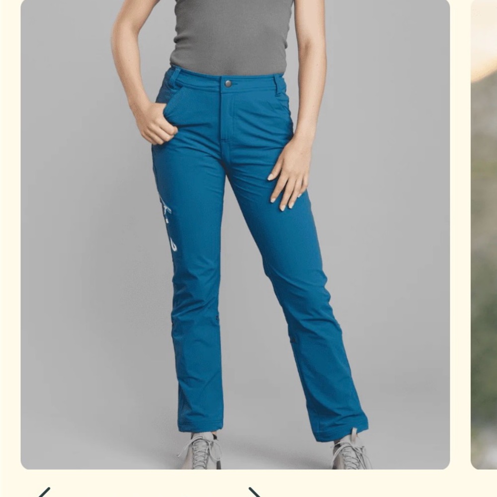 Gnara Go There Hiking Pants Multi-Fly Women Size 4 Champlain Teal Rock Climbing